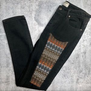 Free People Embroidered Skinny Jeans